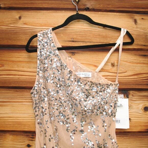 Mac Duggal 93552 Women ONE SHOULDER SHEER HAND BEADED MINI DRESS - Picture 9 of 15